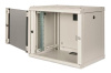 Шкаф коммутационный Lande Proline (LN-PR20U6045-BL-111) настенный 20U 600x450мм пер.дв.стекл задн.дв.стал.лист направл.под закл.гайки 100кг черный 340мм 35кг 996мм IP20 сталь