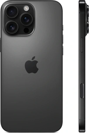 Смартфон Apple A3296 iPhone 16 Pro Max 256Gb черный титан моноблок 3G 4G 2Sim 6.9" 1320x2868 iOS 18 48Mpix 802.11 a/b/g/n/ac/ax/be NFC GPS Protect