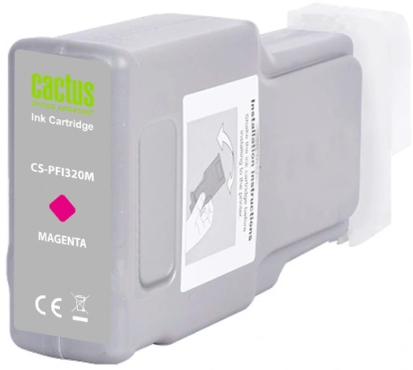 Картридж струйный Cactus CS-PFI320M PFI-320M пурпурный (300мл) для Canon imagePROGRAF TM-200/TM-200 MFP L24ei/TM-205/TM-300