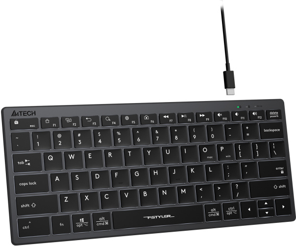 Клавиатура A4Tech Fstyler FX61 серый USB slim LED (FX61 GREY)