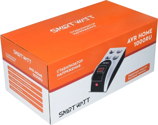 Стабилизатор напряжения Smartwatt AVR Home 1000RU 1000ВА белый