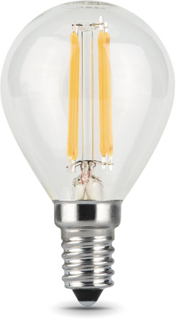 Лампа филам. Gauss Filament 9Вт цок.:E14 шар 220B 2700K св.свеч.бел.теп. (упак.:10шт) (105801109)