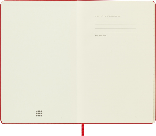 Блокнот Moleskine CLASSIC QP060R Large 130х210мм 240стр. линейка твердая обложка красный