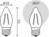 Лампа филам. Gauss Filament 7Вт цок.:E27 свеча 220B св.свеч.бел.теп. (упак.:10шт) (103802107)