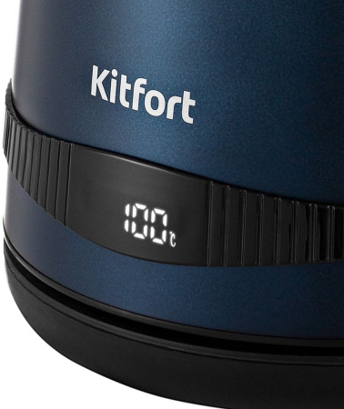 Чайник электрический Kitfort КТ-6121-3 1.7л. 2200Вт синий (корпус: нержавеющая сталь/пластик)