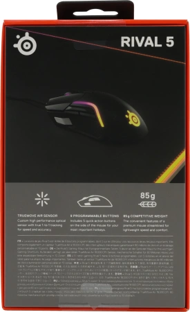 Мышь Steelseries Rival 5 черный оптическая (18000dpi) USB (9but)