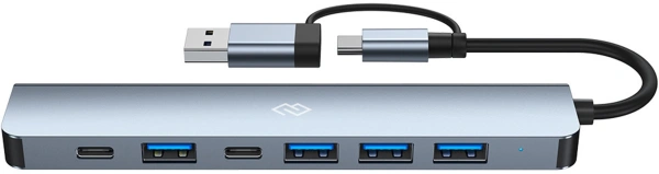 Разветвитель USB-C+ USB-A Digma DHUB-7USB-AC 7порт. черный