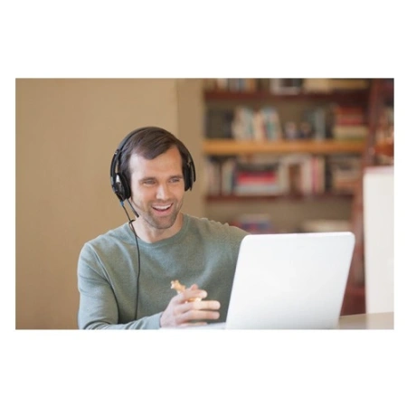 Наушники с микрофоном Logitech H540 черный 1.8м накладные USB оголовье (981-000480)