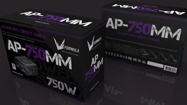 Блок питания Formula ATX 700W AP-750ММ 80 PLUS WHITE (20+4pin) APFC 120mm fan 6xSATA RTL