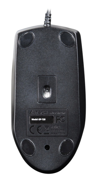Мышь A4Tech OP-720 черный оптическая (1000dpi) USB (3but)