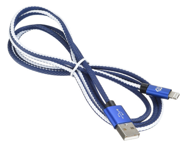 Кабель Digma LIGHT-1.2M-BL USB (m)-Lightning (m) 1.2м синий