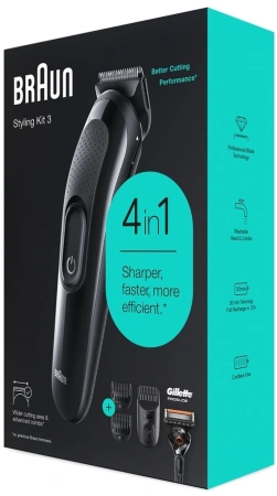 Триммер Braun SK3300 черный (насадок в компл:3шт)