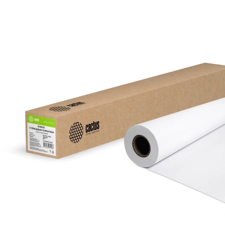 Бумага Cactus CS-PG180-91430 36"(A0) 914мм-30м/180г/м2/белый глянцевое для струйной печати втулка:50.8мм (2")