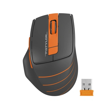 Мышь A4Tech Fstyler FG30S серый/оранжевый оптическая (2000dpi) silent беспроводная USB (6but)