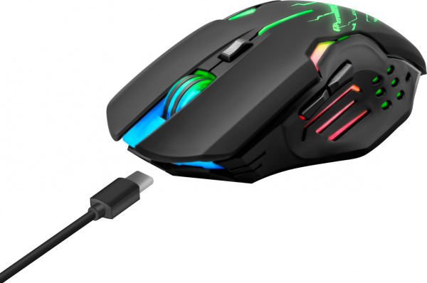 Мышь Defender Katana GM-511 черный оптическая 3200dpi silent беспров. USB 5but (52511)