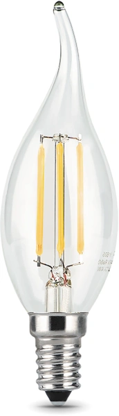 Лампа светодиодная Gauss Filament 9Вт цок.:E14 (упак.:10шт) свеча 220B св.свеч.бел.нейт. CF35 (10480
