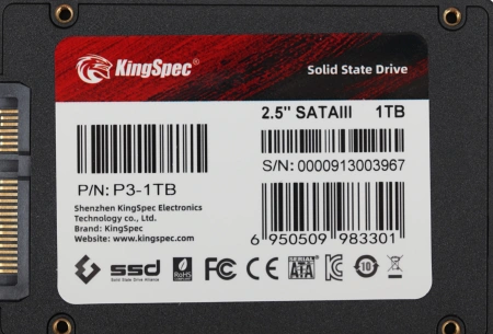 Накопитель SSD Kingspec SATA III 1Tb P3-1TB 2.5"