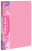Папка с 20 прозр.вклад. Бюрократ Pastel PAST20PINK A4 пластик 0.5мм торц.карм с бум. встав розовый