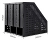 Лоток вертикальный Deli 78995DK-GREY 3отд. складной для бумаг A4 250х256х243мм темно-серый пластик