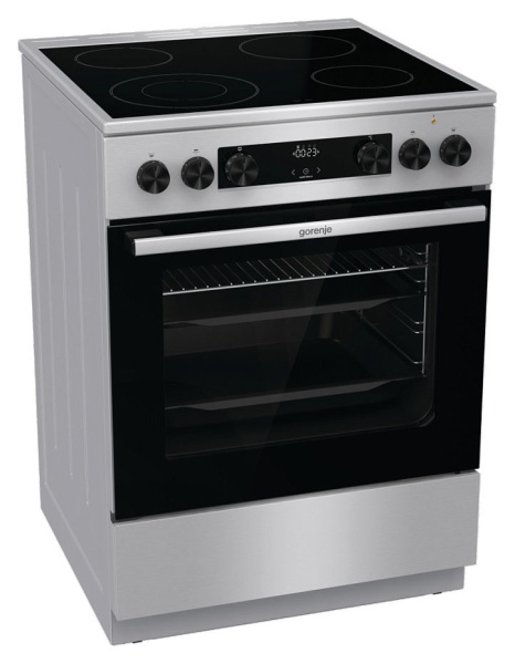 Плита Электрическая Gorenje GECS6C70XC нержавеющая сталь стеклокерамика (без крышки)