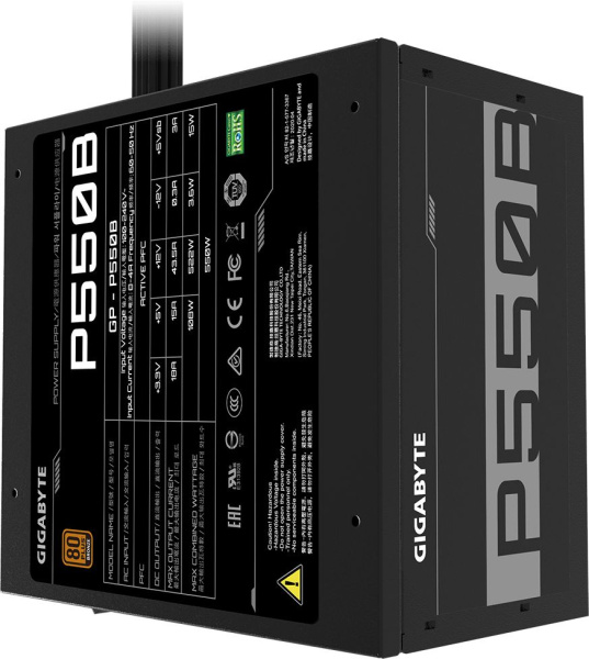 Блок питания Gigabyte ATX 550W GP-P550B 80+ bronze (24+4+4pin) APFC 120mm fan 6xSATA RTL