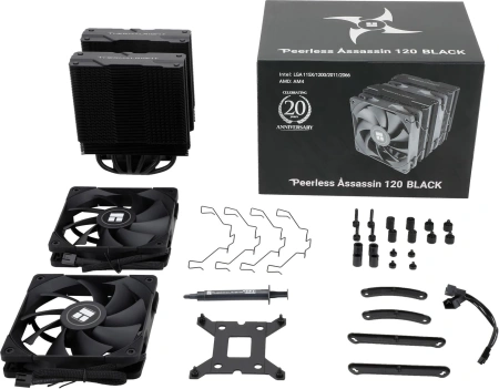 Устройство охлаждения(кулер) Thermalright Peerless Assassin 120 Soc-AM5/AM4/1200/1700/1851 черный 4-pin 25.6dB Al+Cu 750gr Ret (PA120-BLACK)