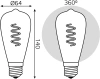 Лампа филам. Gauss Filament ST64 6Вт цок.:E27 (упак.:10шт) эдисон 220B св.свеч.бел.теп. (157802006)