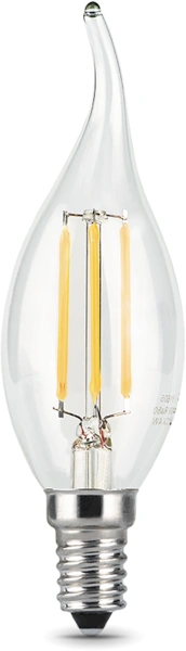 Лампа светодиодная Gauss Filament 7Вт цок.:E14 свеча 220B св.свеч.бел.теп. CF35 (упак.:10шт) (104801107)