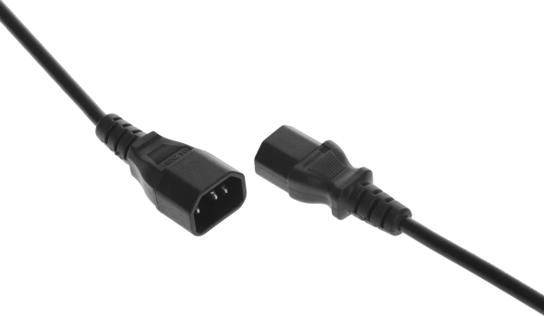 Шнур питания Lanmaster LAN-PP13/14-1.5-BK C13-С14 проводник.:3x0.75мм2 1.5м 250В 10А (упак.:1шт) черный