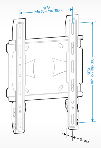 Кронштейн для телевизора Holder LCDS-5045 металлик 19"-40" макс.45кг настенный фиксированный