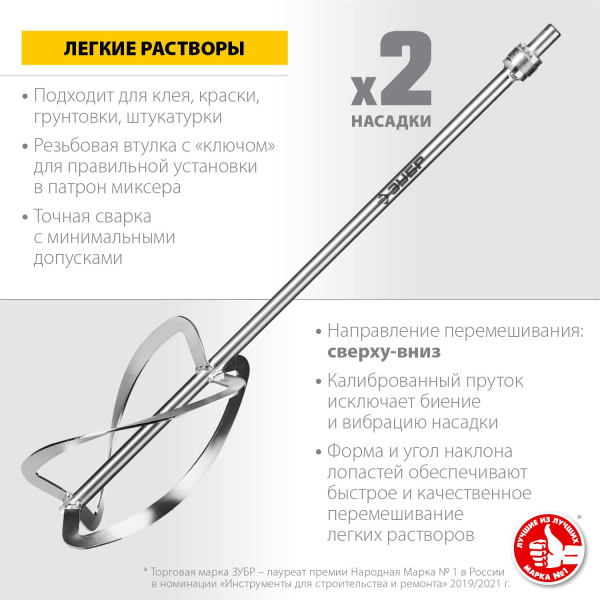 Комплект насадок для миксеров Зубр МНЛ-2-220 для Зубр ЗМР-1350Э-2, МРД-1400