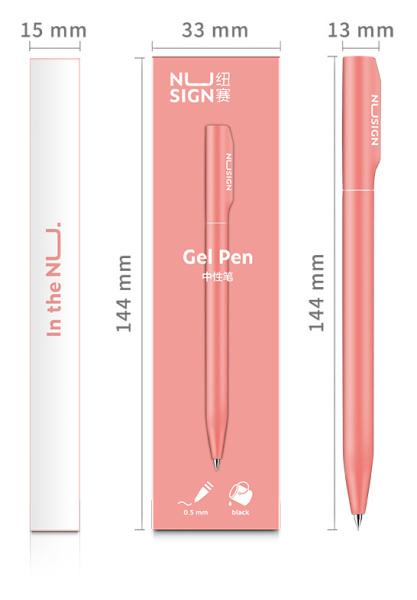 Ручка гелев. Deli Nusign NS552pink розовый черн. черн. линия 0.5мм