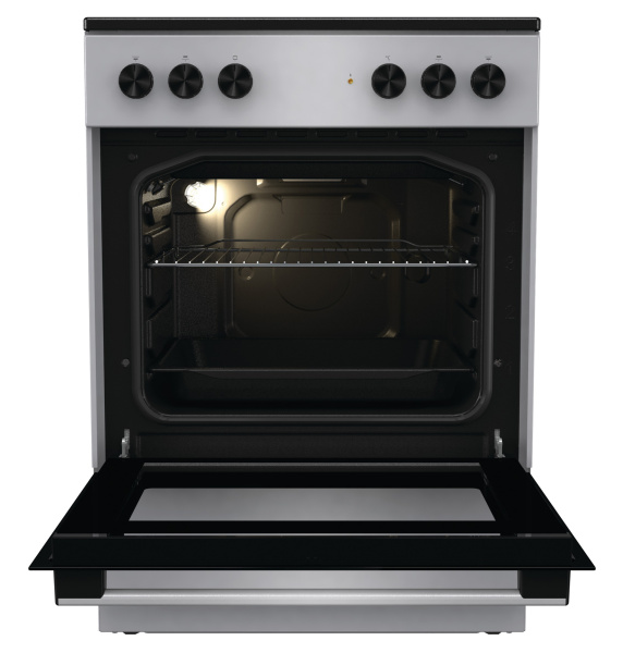 Плита Электрическая Gorenje GEC6A11SG серый стеклокерамика (без крышки)