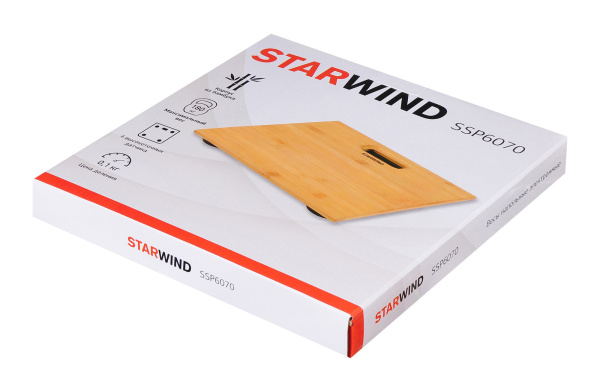 Весы напольные электронные Starwind SSP6070 макс.180кг бамбук
