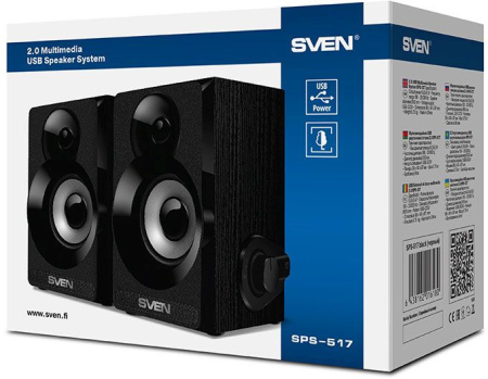 Колонки Sven SPS-517 2.0 черный 6Вт