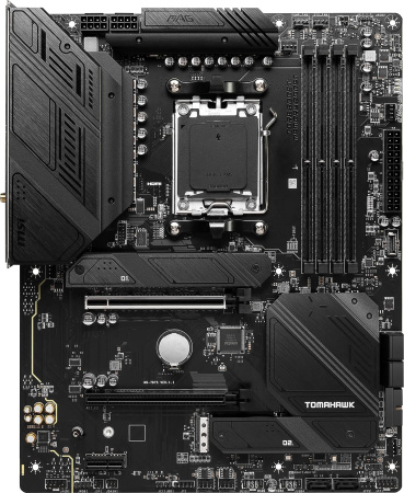 Материнская плата MSI MAG B650 TOMAHAWK WIFI SocketAM5 AMD B650 4xDDR5 ATX AC`97 8ch(7.1) 2.5Gg RAID
