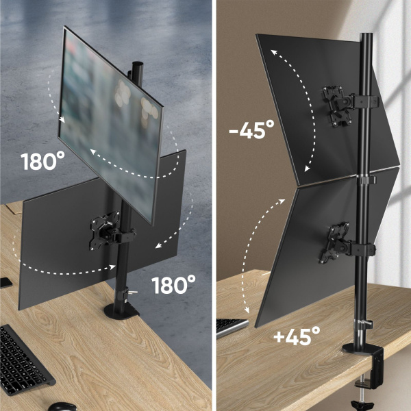 Кронштейн для мониторов Onkron D208E черный 13"-34" макс.16кг настольный поворот и наклон 2