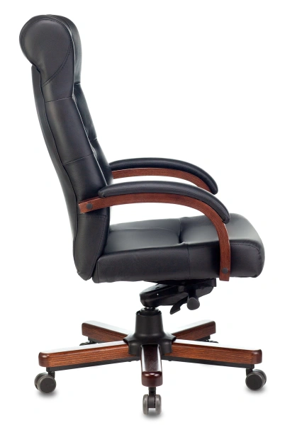 Кресло руководителя Бюрократ T-9928WALNUT черный кожа крестов. металл/дерево