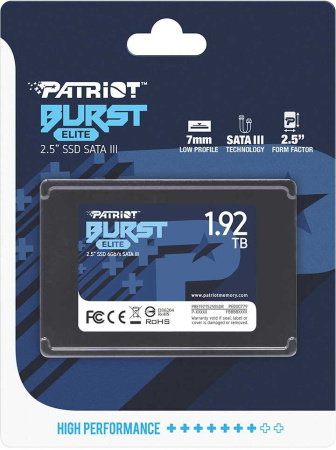 Накопитель SSD Patriot SATA III 1.92Tb PBE192TS25SSDR Burst Elite 2.5"