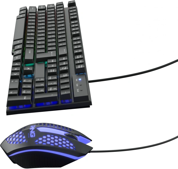 Клавиатура + мышь Оклик 400GMK клав:черный мышь:черный USB LED (1546779)