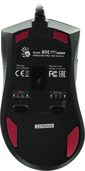 Мышь A4Tech Bloody W90 Pro черный оптическая (16000dpi) USB (10but)