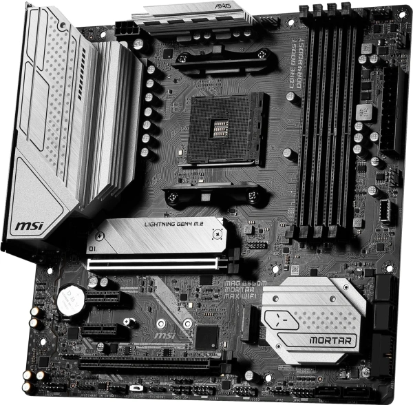 Материнская плата MSI MAG B550M MORTAR MAX WIFI Soc-AM4 AMD B550 4xDDR4 mATX AC`97 8ch(7.1) 2.5Gg RA