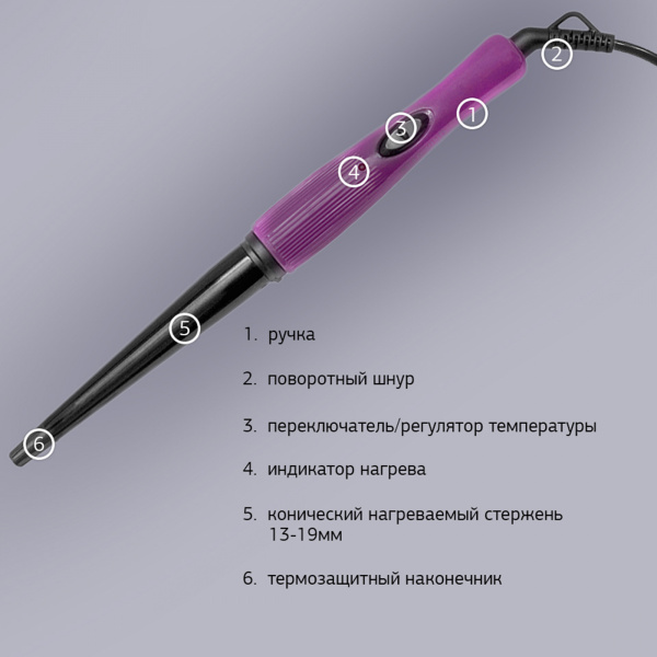 Щипцы Starwind SHE3101 30Вт макс.темп.:200С покрытие:керамическое фиолетовый