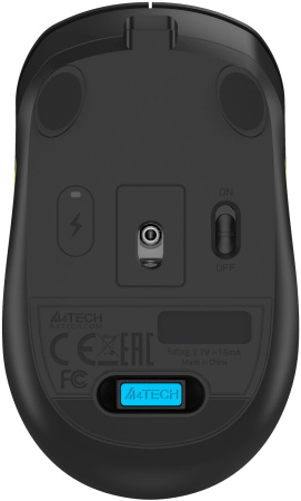 Мышь A4Tech Fstyler FG10CS Air черный/зеленый оптическая (2000dpi) silent беспроводная USB для ноутб