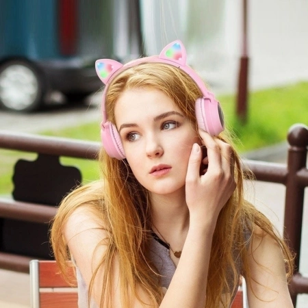 Гарнитура накладные Hoco W27 Cat серый беспроводные bluetooth накладные (18457)