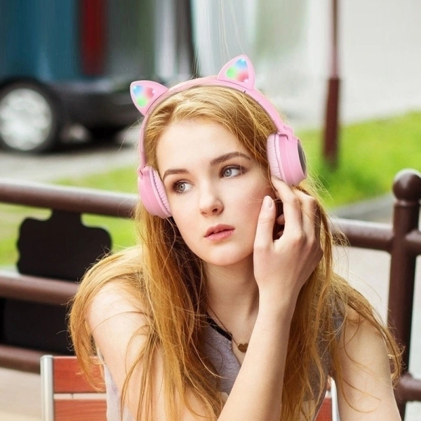 Гарнитура накладные Hoco W27 Cat серый беспроводные bluetooth накладные (18457)
