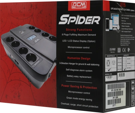 Источник бесперебойного питания Powercom Spider SPD-1000N 550Вт 1000ВА черный