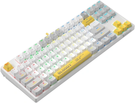 Клавиатура A4Tech Bloody S87 Energy механическая белый/желтый USB for gamer LED (S87 USB ENERGY WHIT