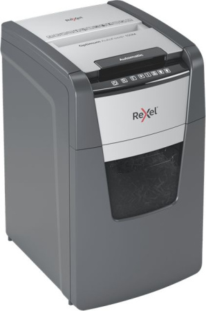 Шредер Rexel Optimum AutoFeed 150M черный с автоподачей (секр.P-5) фрагменты 150лист. 44лтр. скрепки скобы пл.карты