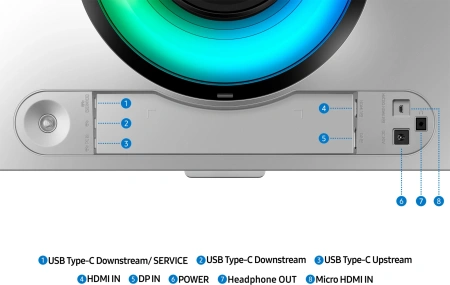 Монитор Samsung 49" Odyssey OLED G9 S49DG932SIXCI серебристый OLED LED 32:9 HDMI матовая HAS 250cd 178гр/178гр 5120x1440 240Hz FreeSync Premium Pro DP USB 12.9кг